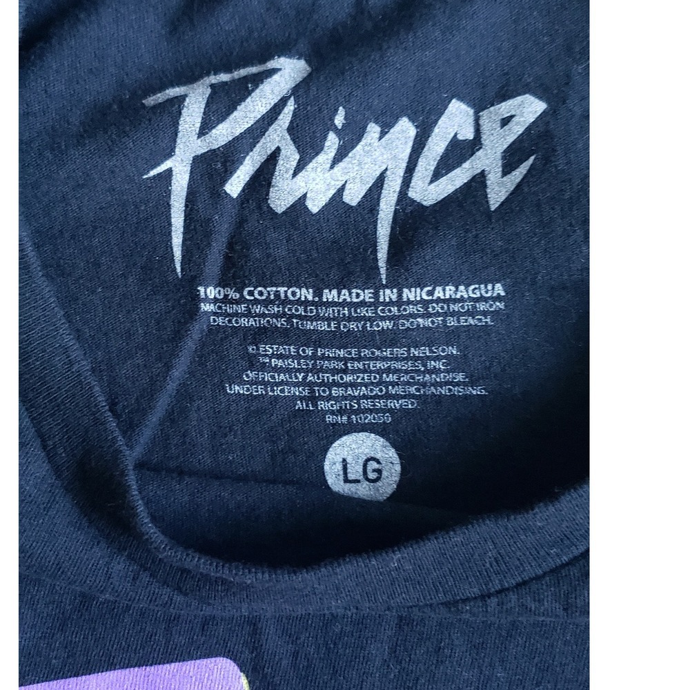 Prince Purple Rain Shirt Mens Large Black Cotton Band Graphic Tee Rock Music - Picture 5 of 5